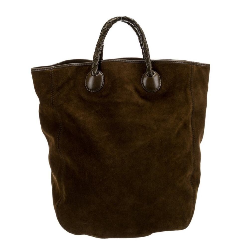 Bottega Veneta Intrecciato Large Top Handle Bag Vintage Brown Suede - Picture 4 of 15